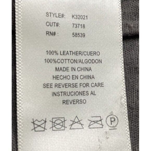 Vtg y2k  Kut From The Kloth Gray Leather Moto Fairy Romantic Fitted Jacket  S - Picture 5 of 6